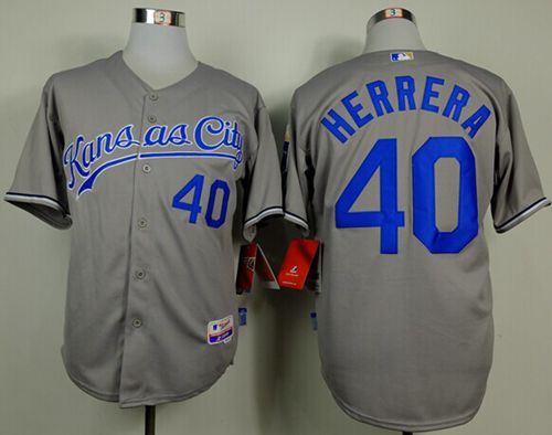 Royals #40 Kelvin Herrera Grey Cool Base Stitched MLB Jersey - Click Image to Close